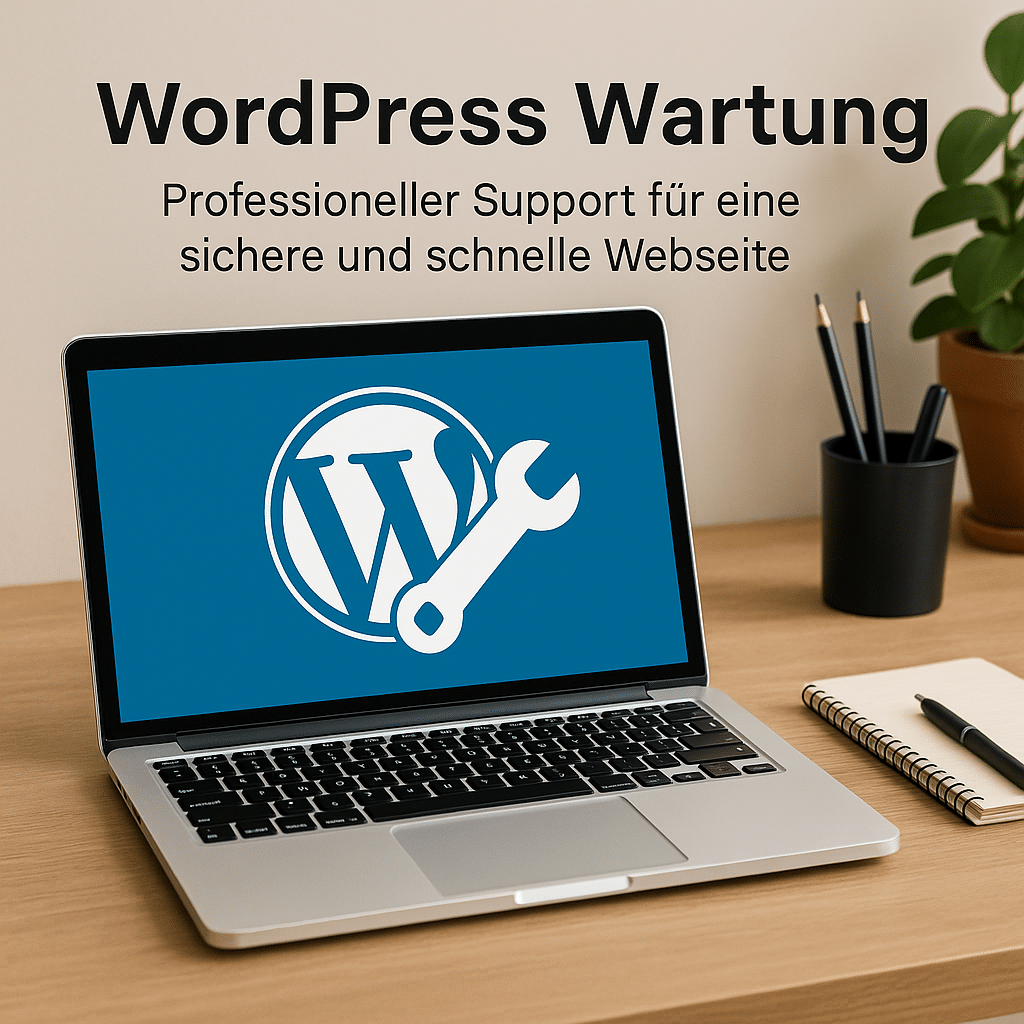 Professionelle WordPress Wartung am Laptop
